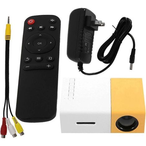 Mini projecteur YG300 1080p HD LED portable pour home cinéma, bureau et voyages (prise US 11 pouces)