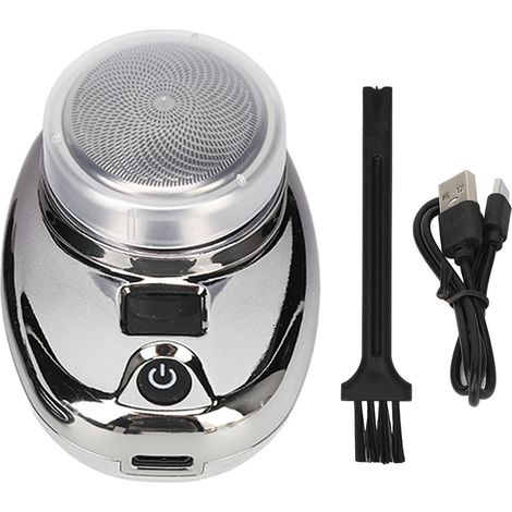 Tondeuse à Barbe sans Fil Mini USB Rechargeable Écran LED Imperméable pour Homme Dégradé Noir Argent (1/5)