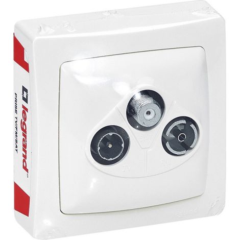 Prise TV-FM-SAT Appareillage Saillie Blanc (097622)