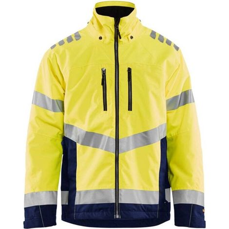 Veste de travail doublée haute visibilité 4780 - Jaune fluo/Marine XXXL (1/4)