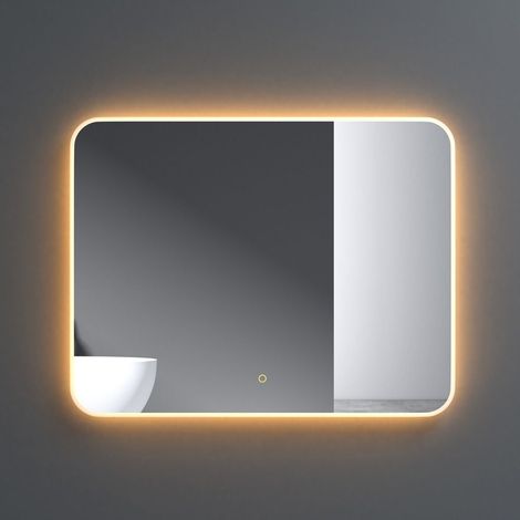Durovin Bathrooms Wall Mounted Illuminated LED Bathroom Mirror Touch Sensitive Switch And Anti Fog 900 x 700mm (1/4)