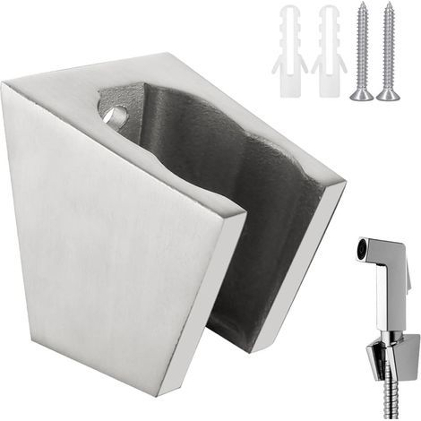 Alliage de Zinc Support de Douche, Support Pommeau de Douche, Support Douchette, Accroche Pommeau de Douche, Porte Douchette Mural avec Vis, Compatible avec la Plupart des Buses de Douche (1/5)