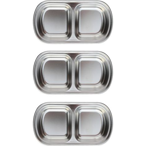 Bol À Sauce En Acier Inoxydable Avec Compartiments Pour Condiments Épices Et Vinaigrette Usage Domestique Et BBQ Lot De 4 (1/5)