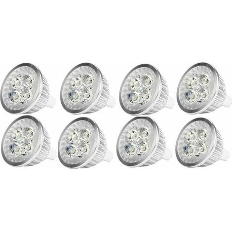 MR16 4Watt LED Bulb 12V 4W LED Spotlight Bulb MR16 Base, Used for Landscape Lighting, Equivalent to 50 Watt Halogen Lamp, Cool White, 8 Packs (1/5)