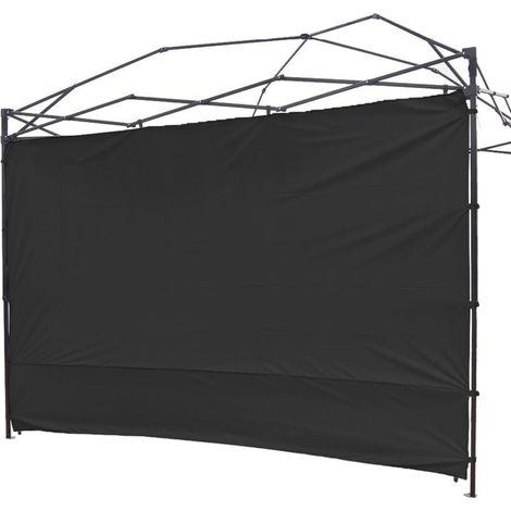 Tienda plegable para exteriores con patas rectas, toldo impermeable, paredes laterales y diseño tipo cenador, 1 pieza, color negro. (1/5)