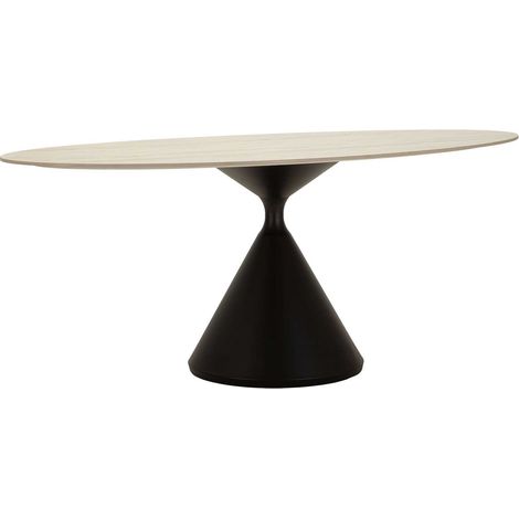 Table de salle à manger futuriste 180x90cm – Plateau effet marbre – Piètement sculptural – Pour grands espaces modernes – Mauro Ferretti (1/4)