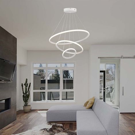 V-TAC Lampadario LED con 3 Cerchi 32W in Metallo 604020cm Bianco Caldo