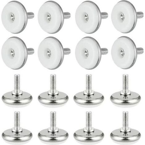 30 PCS Foot Verin Adjustable Foot of Leveling in Plastic and Metal with Nut Feet Adjustable M615 30mm Screw of Adjustment Furniture for Table Furniture Desk Cabinet Chair, White (1/5)