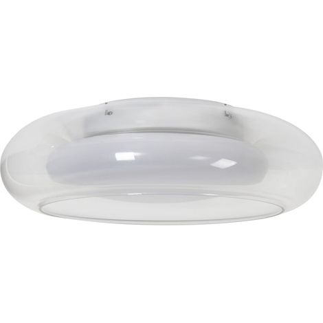 Lampada da soffitto con luci LED integrate paralume in vetro trasparente a forma di anello Nith (1/5)