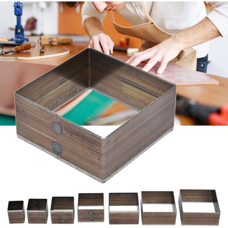7 Pièces Ensemble de Poinçons en Cuir Carré 20-50mm pour Travail du Cuir et Créations DIY (1/4)