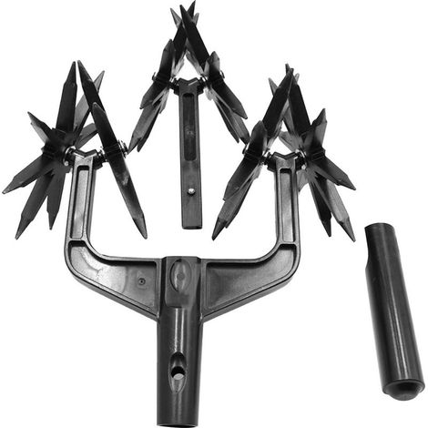 Kit cultivateur rotatif portatif avec dents détachables, scarificateur sol 2-en-1, aéré pour réensemencement gazon ou mélange sol, motoculteur amovible (1/5)