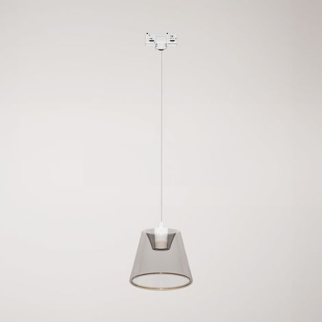 Creative Cables - Suspensão de carris com lâmpada fantasma de cone fumado incluída