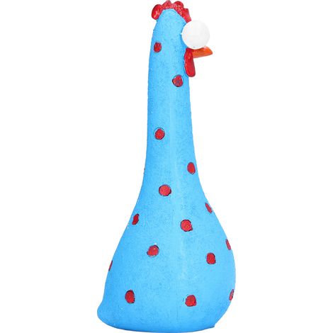 Statue de poulet à long cou, Microlandschaft, statue d'animal en résine fabriquée à la main pour la décoration de jardin et d'espace vert, bleu (1/5)