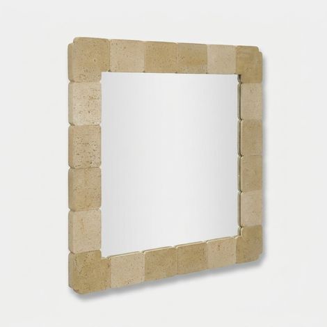Espejo de pared cuadrado efecto piedra 90x90 Stone Mosaic Square (1/5)