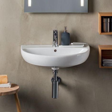 Lavabo Sospeso SELNOVA 50x41xh18 cm POZZI GINORI - Geberit - In Ceramica - Con Foro Troppopieno (1/5)