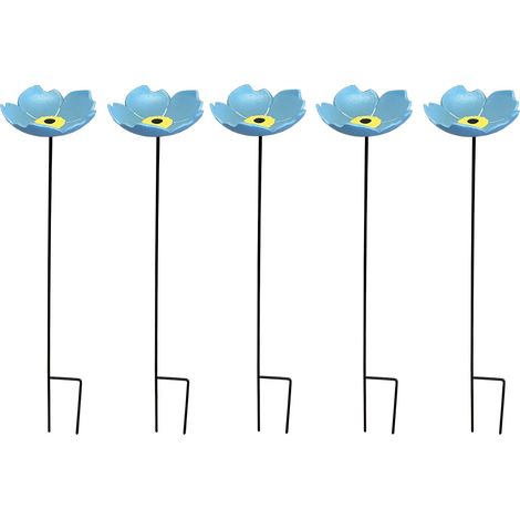 Cast Iron Wild Bird Forget Me Not Flower Dish Bird Feeders (Set of 5) (1/5)