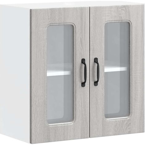 Maison Exclusive - Pensile da Cucina con Porta in Vetro Kalmar Grigio Sonoma