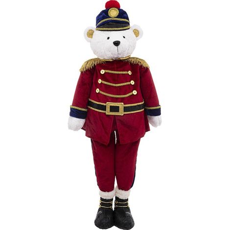 Atmosphera – Déco de Noël Casse-Noisette télescopique rouge H 105 cm – Extensible pour intérieur – Polyester et métal – Dimensions L. 34 x P. 22 cm