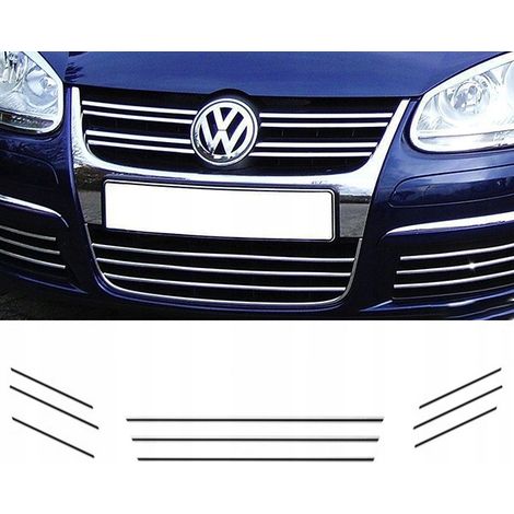 VW GOLF V JETTA - PARRILLA CROMADA Parrilla Tiras de tuning (1/4)
