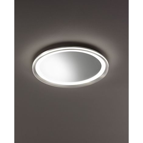 Miroir Led Mirò D.60 Cm 58W Gris Titane, Lumière Chaude 3000K, Design Moderne Pour Salle De Bain, Chambre Ou Entrée (1/4)
