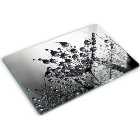Planche de cuisine, couvre plaque, verre planche découper, verre trempé – 80 x 52 cm - Pissenlits