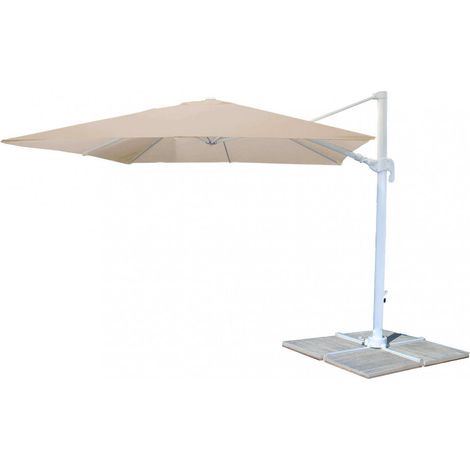 Ombrellone da Giardino Saturno Decentrato 3x3 m in Alluminio grigio Telo Tortora (1/5)
