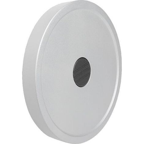 KIPP Handrad D1=125 Form E Aluminium Silber pulverbeschichtet D2=14 (1/4)