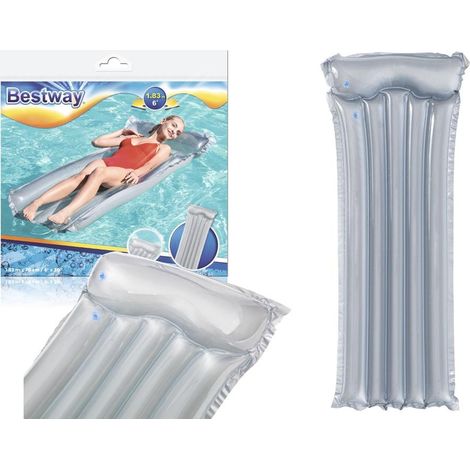 Materassino gonfiabile da piscina, grigio, 183x76 cm