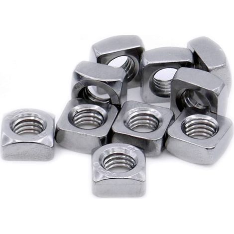 Écrou carré M8 (8 mm) (chanfreiné) – Acier inoxydable (A2) (lot de 20) (1/3)