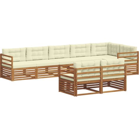 Outdoor Sofa Set 8 pcs Natural and Cream vidaXL (1/5)