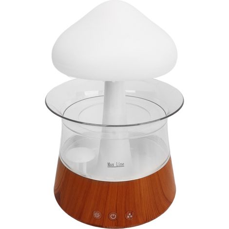 Humidificateur nuage de pluie, diffuseur à 7 couleurs changeantes, effet gouttes de pluie, avec télécommande pour une relaxation et un sommeil paisibles. Finition bois. (1/5)