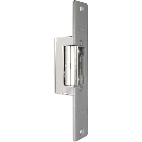 Abrepuertas empotrado reversible con pestillo ajustable y dimensiones 25x160 mm