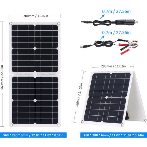 Faltbares 50-W-Solarpanel mit DC-, USB- und TYPE-C-Ausgängen, hocheffizientes Modul, IP65 wasserdicht, für Zuhause, Wohnmobil, Auto, Boot und elektronische Geräte. (1/3)