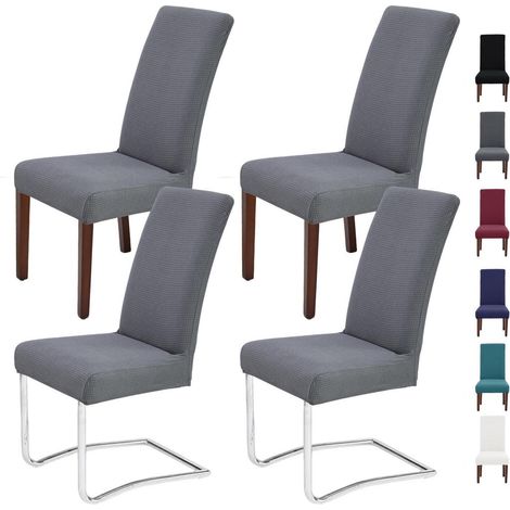 Stuhlhussen 4er Set für Schwingstühle, abnehmbar, waschbar, grau (1/5)