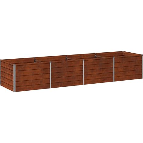 vidaXL Cama de Jardín Elevada Oxidado 320 x 80 x 55 cm cartón (1/2)