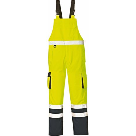 Warn-Wetterschutz-Latzhose CHICAGO leuchtgelb/navy Größe XXL (1/4)