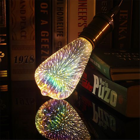 3D-Feuerwerk-LED-Lampe, 4 W, E27, helle Vintage-Mehrfarben-Dekorationslampe für Zuhause (1/3)