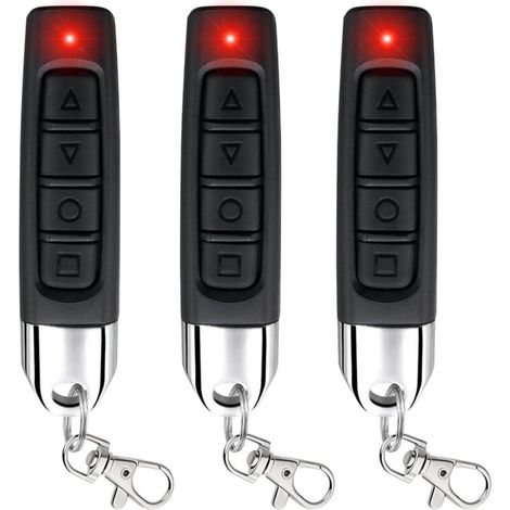3 Pieces Universal 433 MHz Gate Remote Control, Wireless Garage Door Remote, Portable Garage Door Duplicator Up to 50m Distance, Garage Door Cloning (1/5)