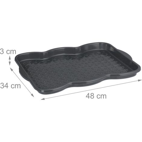 Set di 3 pratici sgocciolatoi per scarpe per asciugatura rapida ingresso 40 x 30 x 10 cm in plastica grigia 130015379