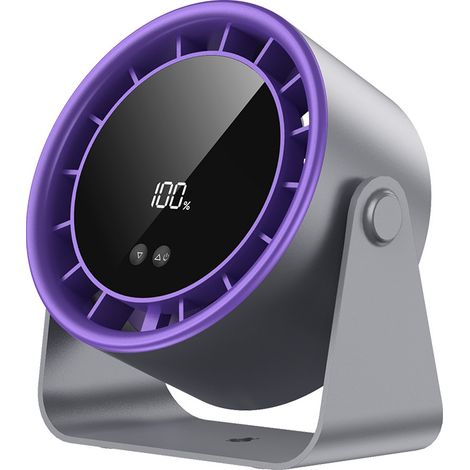 Ventilateur de Table Ultra Silencieux (35dB) & Puissant - USB Rechargeable, 100 Vitesses, Tête 360°,Portable/Suspendable pour Maison/Bureau