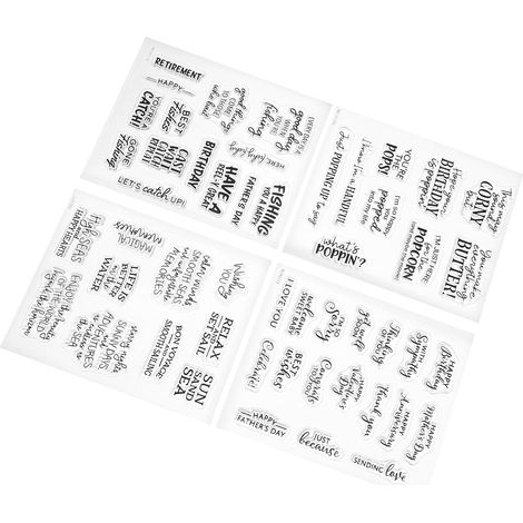 4 Pièces Tampon Transparent D’anniversaire pour Carte, Blanc Pvc (1/5)