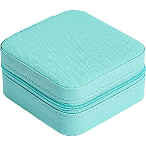 Boite A Bijoux De Voyage - Velours Doux 10 x 10 x 5 Cm Avec Fermeture Eclair Metallique - Pour Boucles D Oreilles Colliers Anneaux Montres - 1 Unite (1/5)