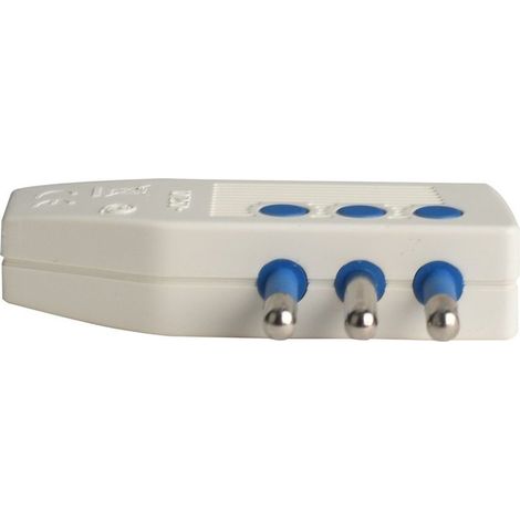 Spina Elettrica Piatta Salvaspazio Laterale 2P+T 10A 250V Max 1500W Uscita Cavo 90 Gradi Bianco (1/3)
