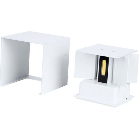 85-265V 3000-3200K Wasserdichte LED-Außenwandleuchte Quadratisches Aluminium Dimmbares Licht (Weiß 6W) (1/5)