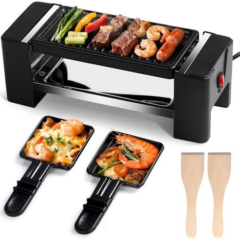 Appareil À Raclette 2 Personnes 350W, Mini Gril 2 Poêlons 2 Spatules[CA6] (1/5)