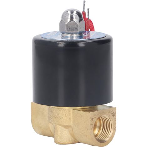 Elektrisches Magnetventil aus Messing, Innengewinde, Einwegventil, normalerweise geschlossen, für Wasser und Öl, 220 V Wechselstrom (1/5)