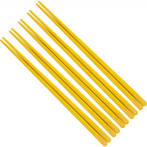 5 Paar Essstäbchen mit kleinem gelbem Entenmotiv, rutschfest und hitzebeständig, für Zuhause (1/5)