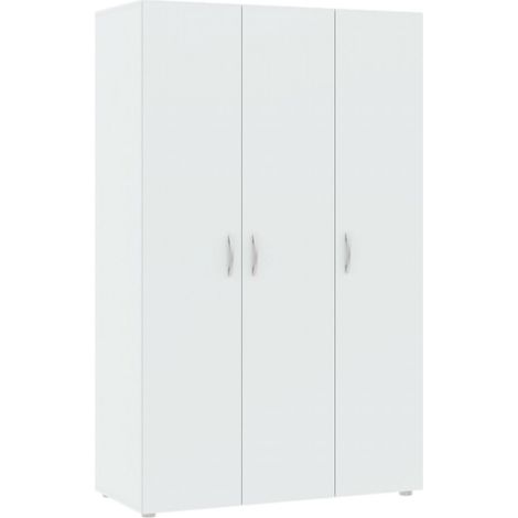 Dmora - Guardaroba 3 ante Dublino, Mobile camera da letto, Cabina armadio portabiti, Armadio appendiabiti, 111x52 h179 cm, Bianco