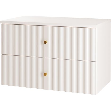 Waschtischunterschrank 80 cm breit inkl. Waschtischplatte in weiß matt AQUINO-140 (1/5)