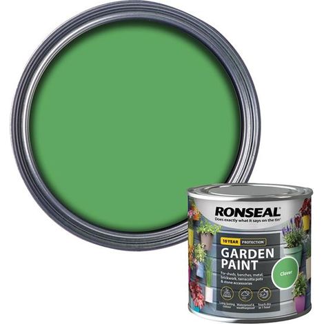 Ronseal 37598 Garden Paint Clover 250ml Exterior Outdoor Wood Shed Metal Brick